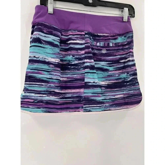 Athleta Relay Skort w/ Built-In Shorts -Purple Stripe Size 4 (28"x3"x14") EUC - Picture 5 of 10